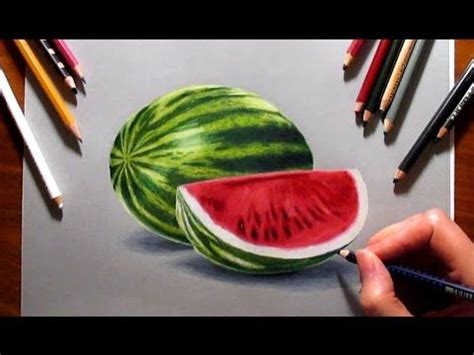 Realistic Pencil Drawing Realistic Watermelon Drawing See more ideas ...