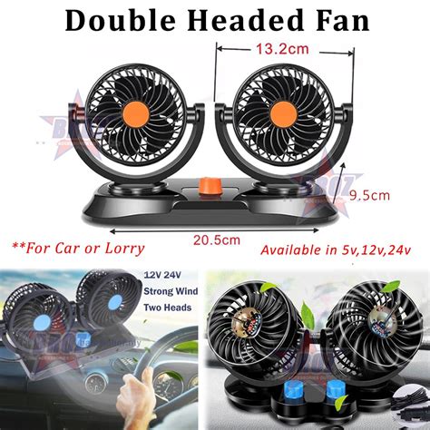 Adjustable 12v 24v Car Lorry Strong Wind Cooling Mini Fan Single Double