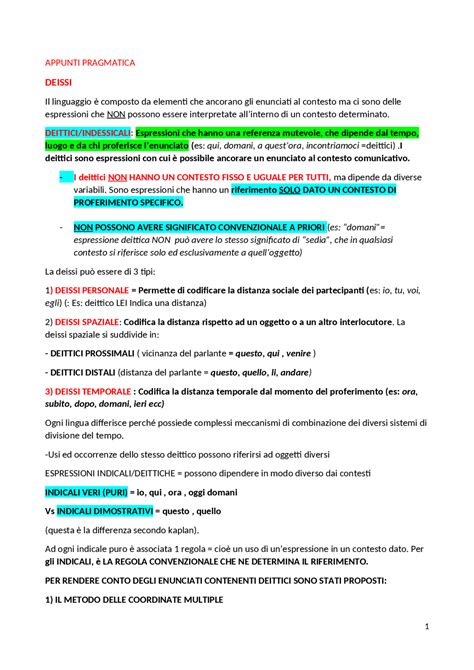 Appunti Per L Esame Di Linguistica Generale Pragmatica Schemi E