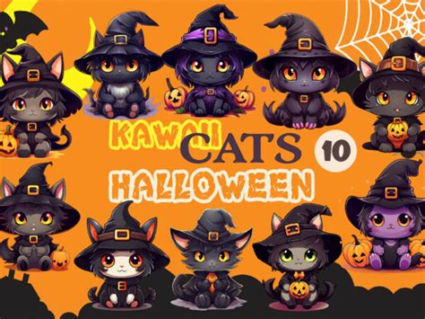 Cute Halloween Kawaii Cats Sticker Buy T Shirt Designs