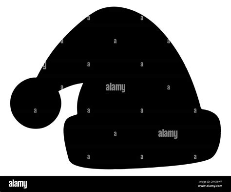 Santa hat silhouette vector art white background Stock Vector Image ...