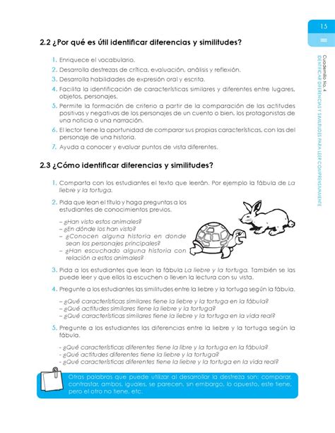 Diferencias Y Similitudes Para Leer Comprensivamente By Digeduca Issuu