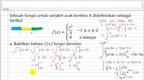 Variabel Acak Kontinu Dan Fungsi Kepadatan Peluang Youtube