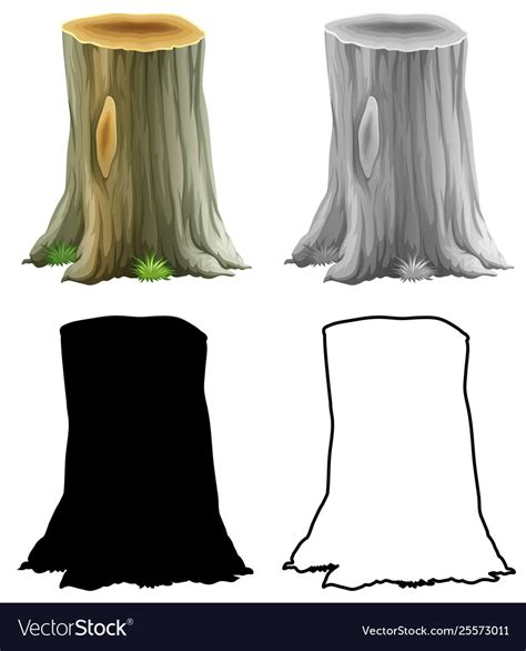 Set tree stump Royalty Free Vector Image - VectorStock