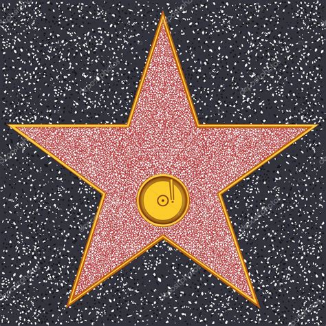 Star Phonograph Record Hollywood Walk Of Fame Stock Vector By