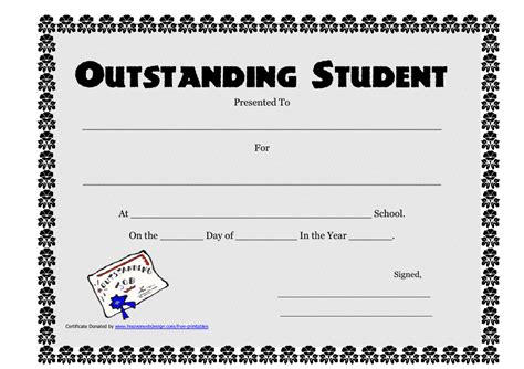 Outstanding Student Award Certificate Template Download Printable PDF ...