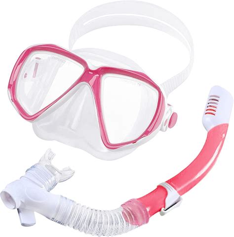 Kids Pink Swim Goggles Set | Youth Diving Mask with Nose Cover | Anti ...