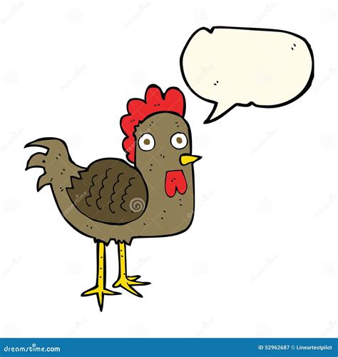 Cartoon Chicken With Speech Bubble Stock Illustration Illustration Of