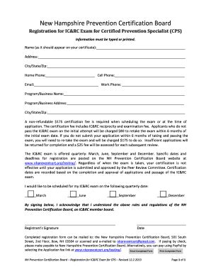 Fillable Online Registration Form ICRC Exam 12213 Docx Fax Email Print