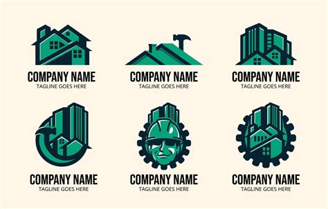 Construction Logo Template Set 16102140 Vector Art at Vecteezy