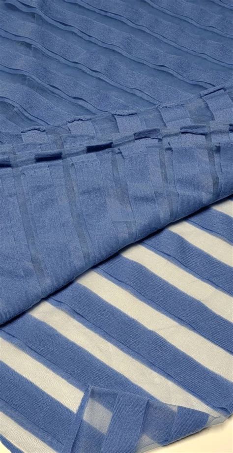 Destash Blue Striped Chiffon Knit Fabricstore