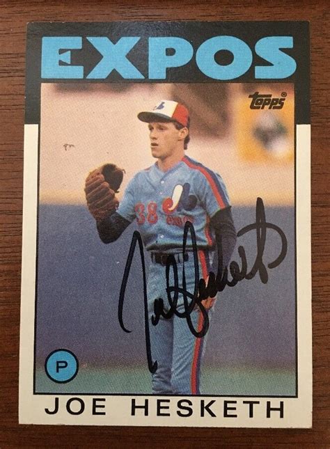 Joe Hesketh Topps Autographed Signed Auto Baseball Card Expos