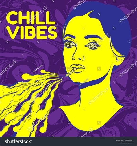 Chill Vibes Vector Hand Drawn Illustration Stock Vector Royalty Free 2121529361