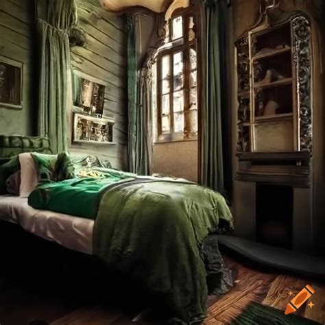 Slytherin Dorm With Twin Bed