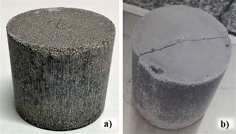 Synthetic carbonate samples. (a) Intact rock and (b) fractured rock ...