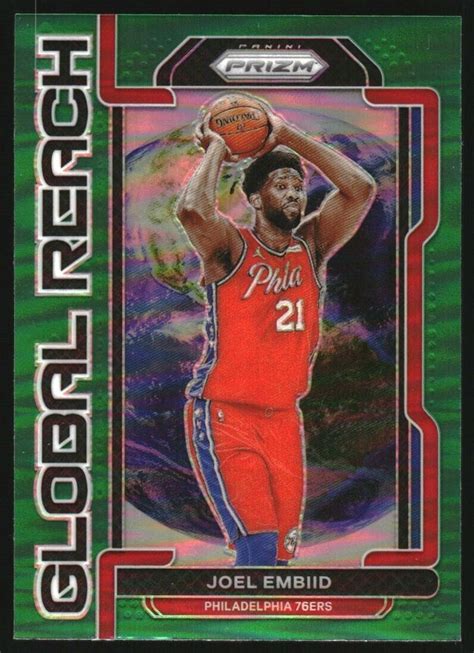 2021 22 Panini Prizm Global Reach Prizms Green Wave 2 Joel Embiid EBay