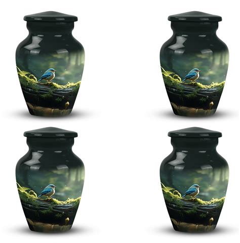 Memorial Blue Sparrow Green Forest Urns And Keepsakes For Ashes