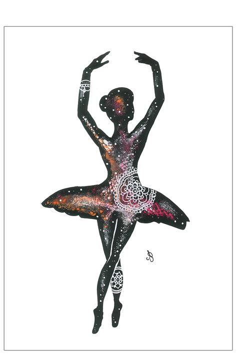 Ballerina Illustrated Poster Posters Permild Rosengreen