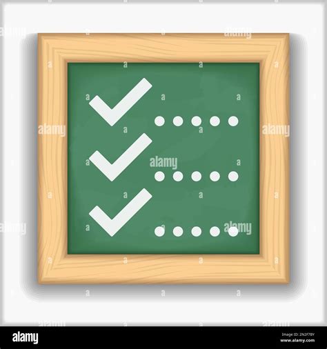 Blackboard With Icon Of A Checklist Vector Eps10 Illustration Stock