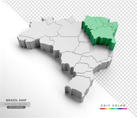 Mapa Isom Trico Do Brasil Nfase Na Regi O Nordeste Em Renderiza O