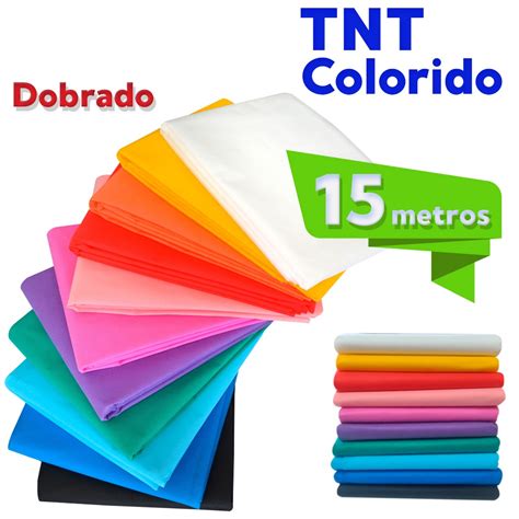 TNT Liso Colorido 15 Metros 1 40m Largura 40gm Excelente