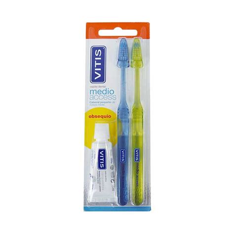 Vitis Pack Cepillo Dental Medio Access Duplo Regalo Pasta Dentifrica