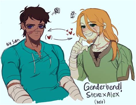 Genderbend Steve X Alex Minecraft Comics Minecraft Anime Minecraft Art