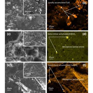 FESEM Images Left And EDS Mapping Right Of A B CuO C D MnO 2 And