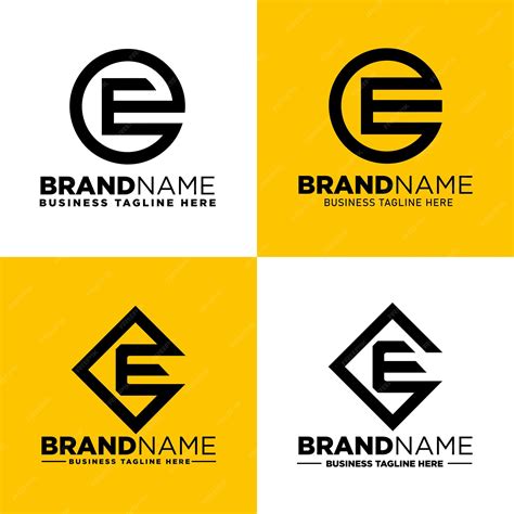 Premium Vector Premium Letter Mark E In Geometric Shape Logo Versions