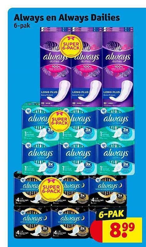 Always En Always Dailies Aanbieding Bij Kruidvat