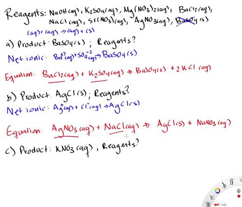 Solved Write Net Ionic Equations To Show How You Would Use One Or More