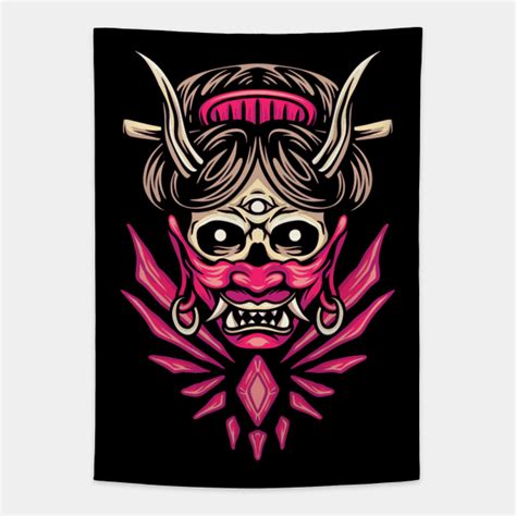 Japanese Geisha Oni Demon Ogre Yokai - Geisha - Tapestry | TeePublic