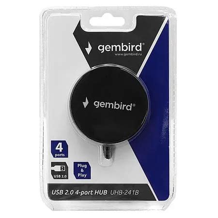 USB Hub 4 port Gembird UHB 241B black купить в Алматы по выгодной цене