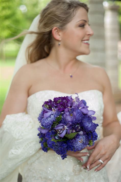 Purple Chrysanthemum and Hyacinth Bridal Bouquet