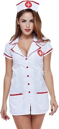 Chenyesun Sexy Lingerie Women S Nurse Cosplay Party Deep V Neck