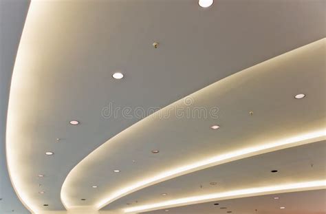 White modern ceiling stock photo. Image of stylish, lamps - 15130844