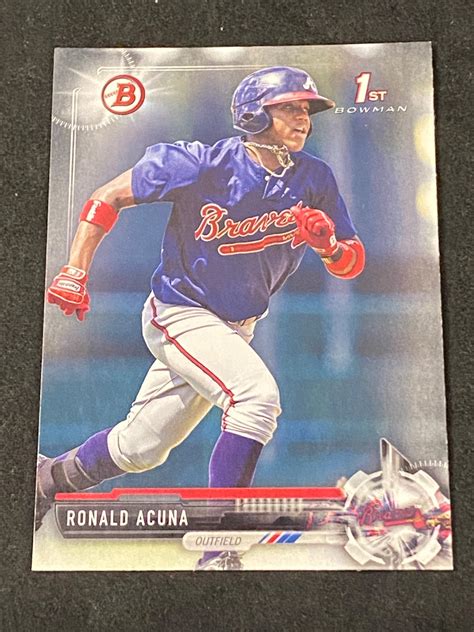 Lot Mint 2017 1st Bowman Prospects Ronald Acuna RC BP127 Baseball Card