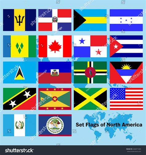 Set Flags North Americavectors Stock Vector 266071400 - Shutterstock