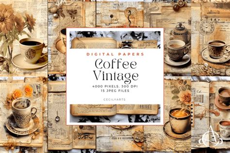 Coffee Vintage Junk Journal Page Graphic By Cecily Arts Creative Fabrica