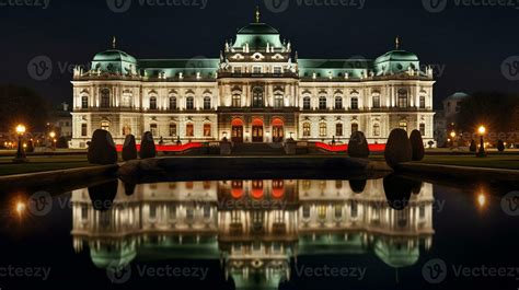 Night view of Belvedere Palace. Generative AI 32975430 Stock Photo at Vecteezy