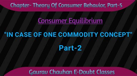 Consumer Equilibrium In Case Of One Commodity Part Youtube