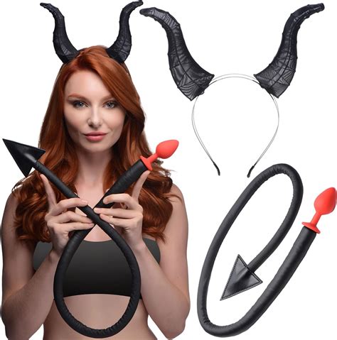 Amazon Devil Tail Anal Plug And Horns Set Health Household