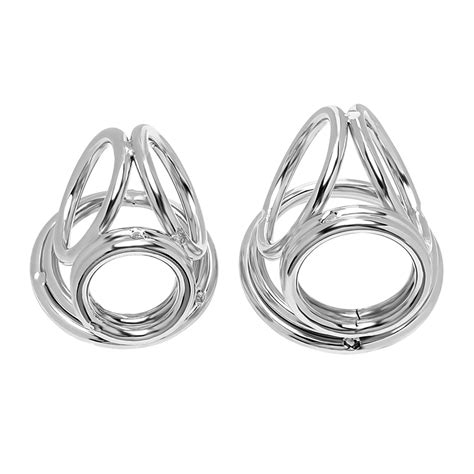 Ikoky Stainless Steel Penis Rings Male Chastity Device Delay Ejaculation Four Cock Cages Cock