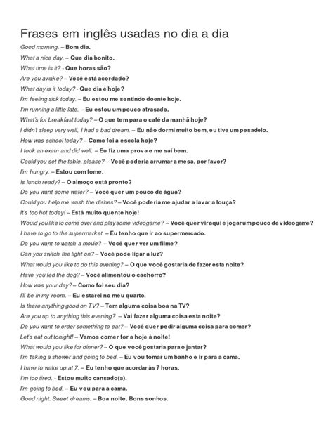 Traduzir Em Ingles Frases - Frases Cotidianas em Inglês | PDF | Autoajuda