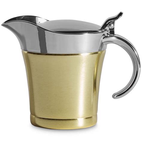 Vonshef Stainless Steel Gravy Boat With Lid 16oz Insulated Gravy Jug