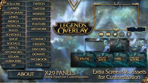 twitch panels, screens and webcam overlay, league of legends theme. (4 ...