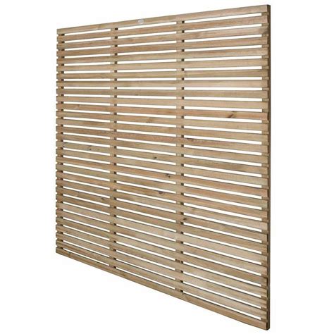 6ft High 1800mm Forest Contemporary Slatted Fence Panel Pressure