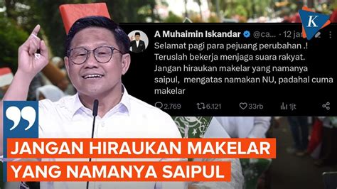 PKB Diajak Kembali Ke NU Cak Imin Jangan Hiraukan Makelar Yang