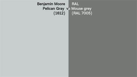 Benjamin Moore Pelican Gray 1612 Vs Ral Mouse Grey Ral 7005 Side By