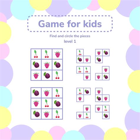 vector illustration. Puzzle game for preschool children. berries ...